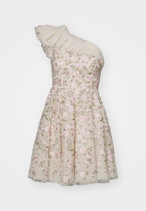 Needle & Thread POSY PIROUETTE ONE SHOULDER MICRO MINI DRESS - Robe de soirée - cream/pink