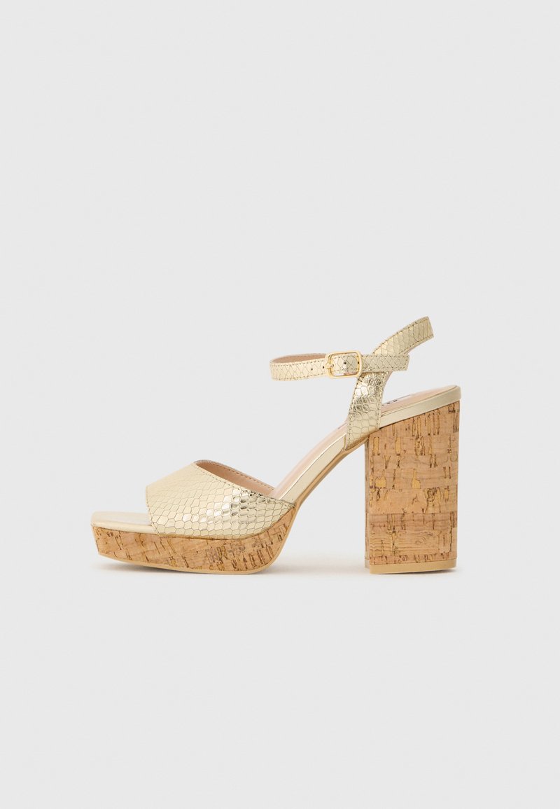 Dune London Sandalen met hoge hak goudkleurig