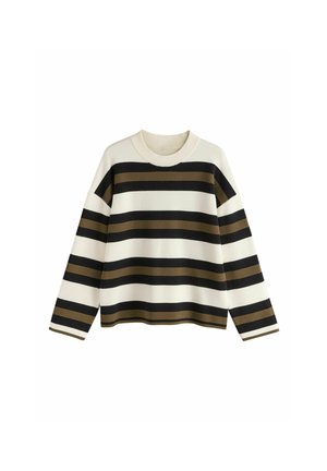 Next, STRIPED KNIT LOOK CREW NECK JUMPER - Jersey de punto - ecru cream & sage