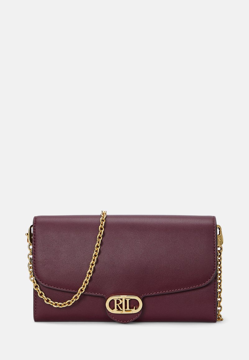 Lauren Ralph Lauren LEATHER MEDIUM ADAIR CROSSBODY - Clutch - pinot noir