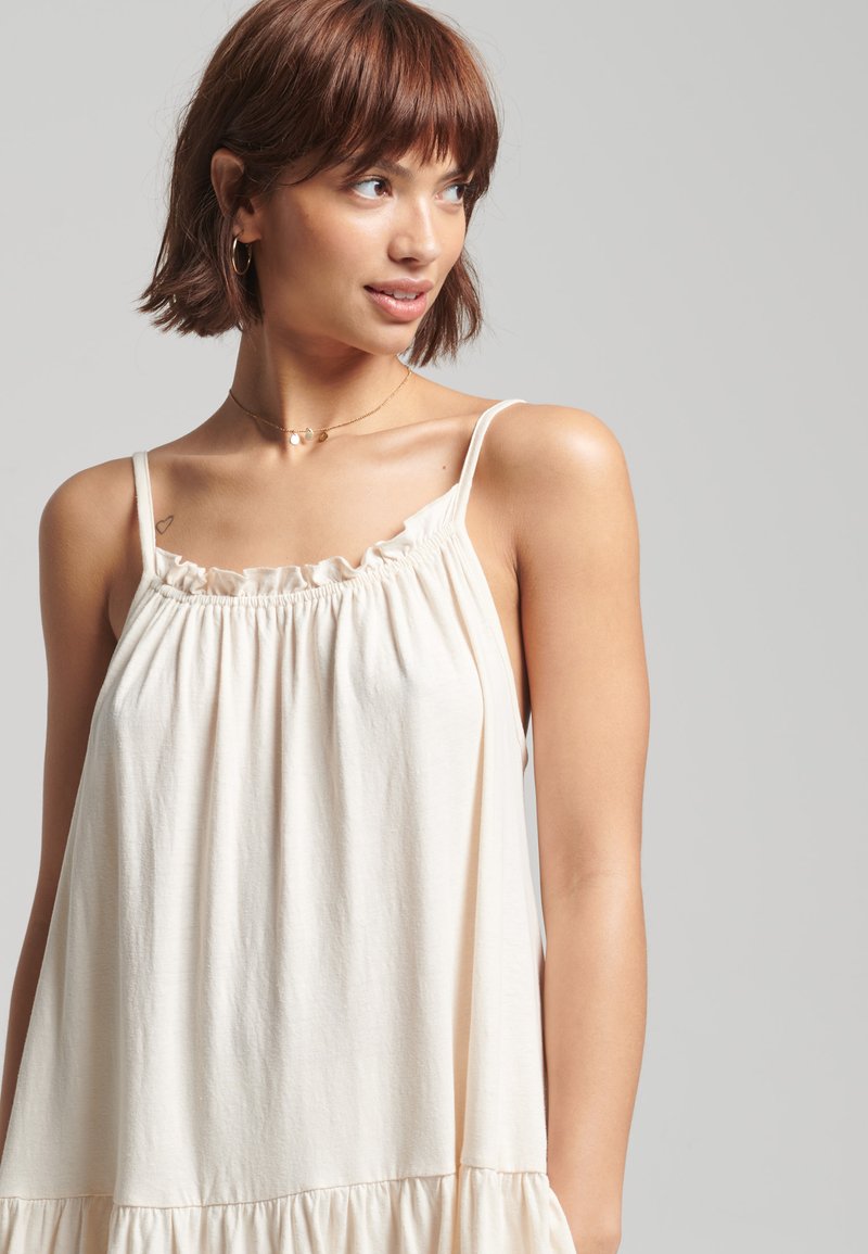 Damen Freizeitkleider | Superdry Jerseykleid cream quartz/hellgelb - QV65430 Damen Freizeitkleider | Superdry Jerseykleid cream quartz/hellgelb - QV65430