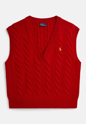 CABLE-KNIT WOOL-CASHMERE SWEATER VEST - Neule - red