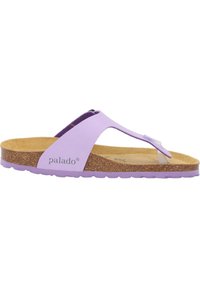 Sandali infradito viola con soletta in sughero, suola testurizzata e design classico. Fascetta regolabile per il comfort. Marca: palado.