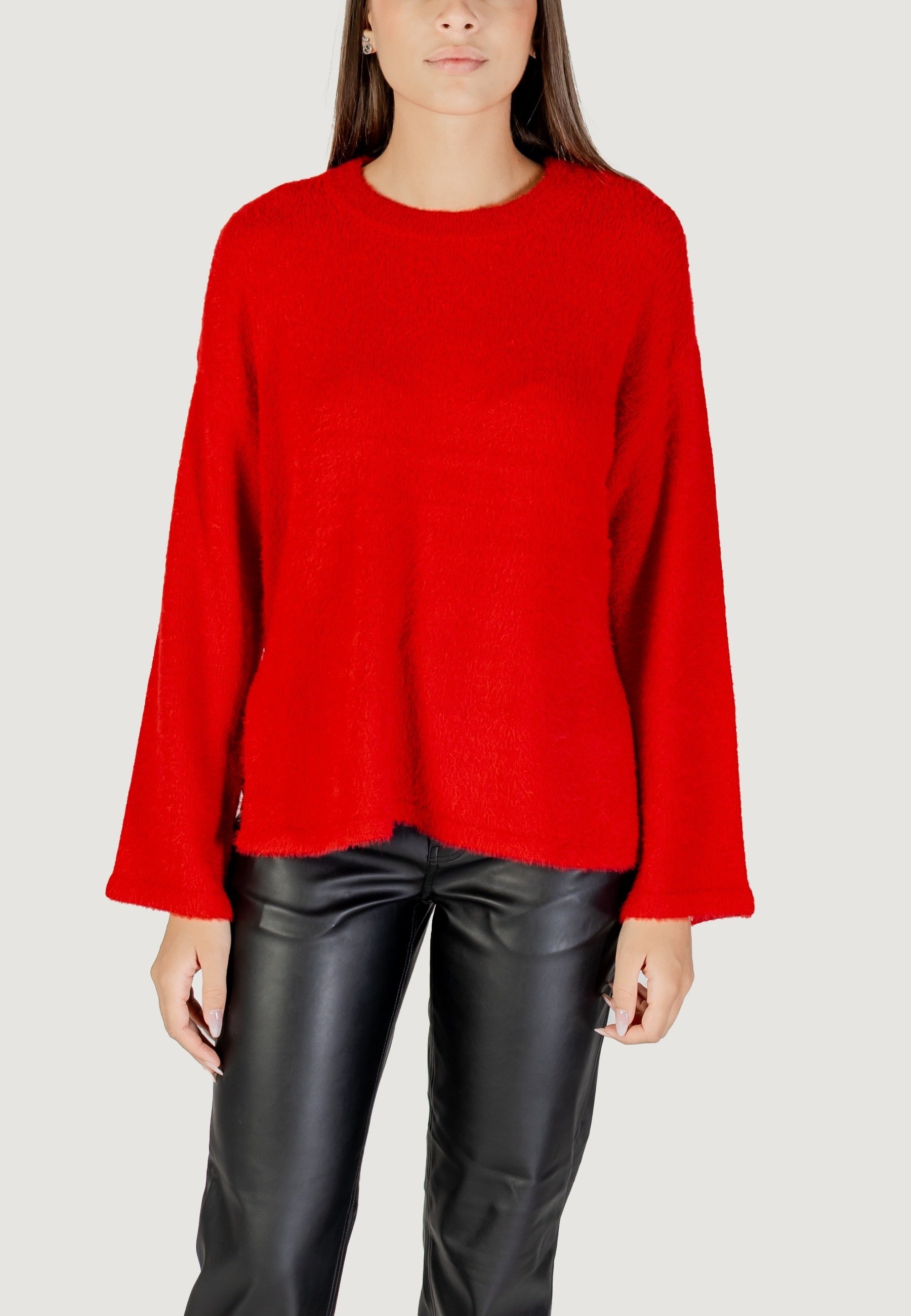 ONLY ONLPETRA LOOSE O-NECK Pullover red/rouge foncé chiné