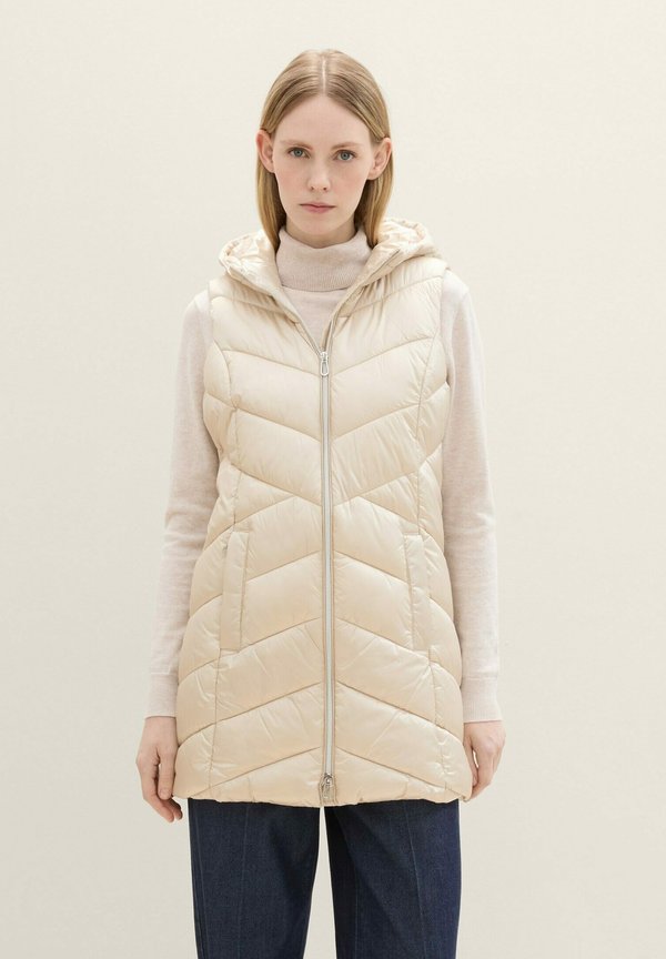 STEPP MIT KAPUZE - Weste - dusty beige