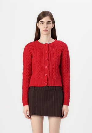 Hollister Comfy Cloud Cable-Knit Cardigan - Kardiganas - dark red