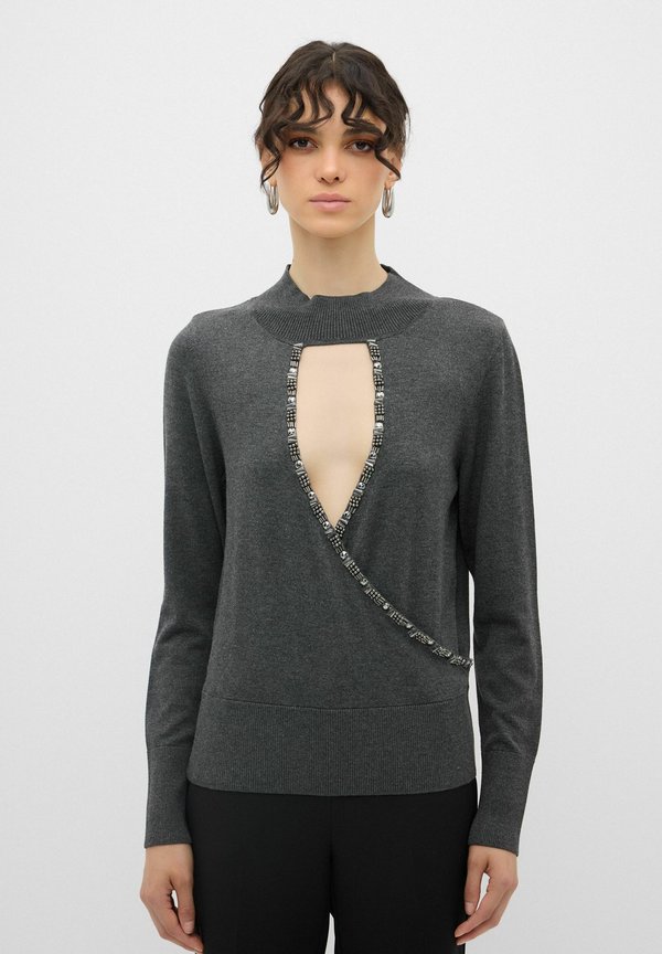 CUT-OUT DETAILED - Strickpullover - anthracite