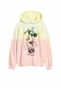 Felpa con cappuccio dal design ombre, che passa dal giallo al rosa. Presenta una grafica di un personaggio dei fumetti e dettagli stampati. Tessuto morbido.