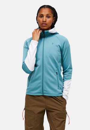 RIDER ESSENTIALS ZIP HOOD - Flísová bunda - tuerkis