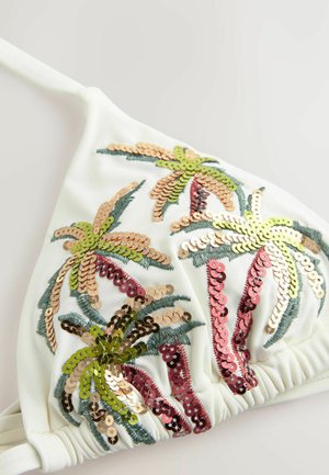 Next Horní díl bikin - white palm sequin