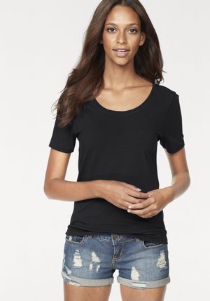 LASCANA, 2er-Pack - T-Shirt basic - schwarz