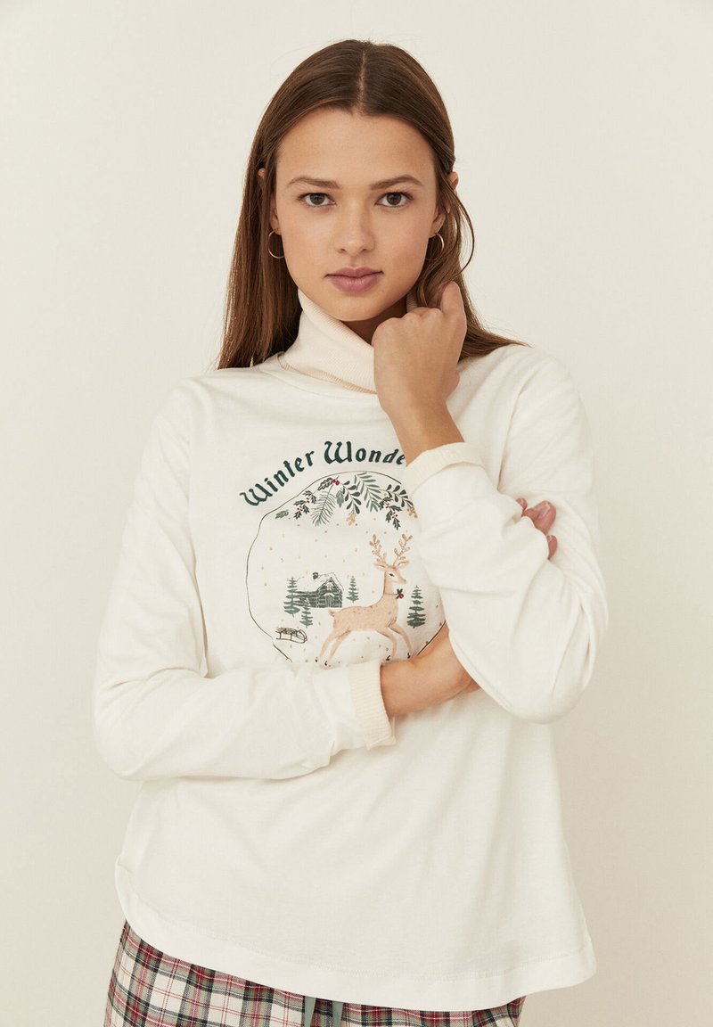 women'secret CHRISTMAS IVORY LONG SLEEVED Tshirt à manches longues