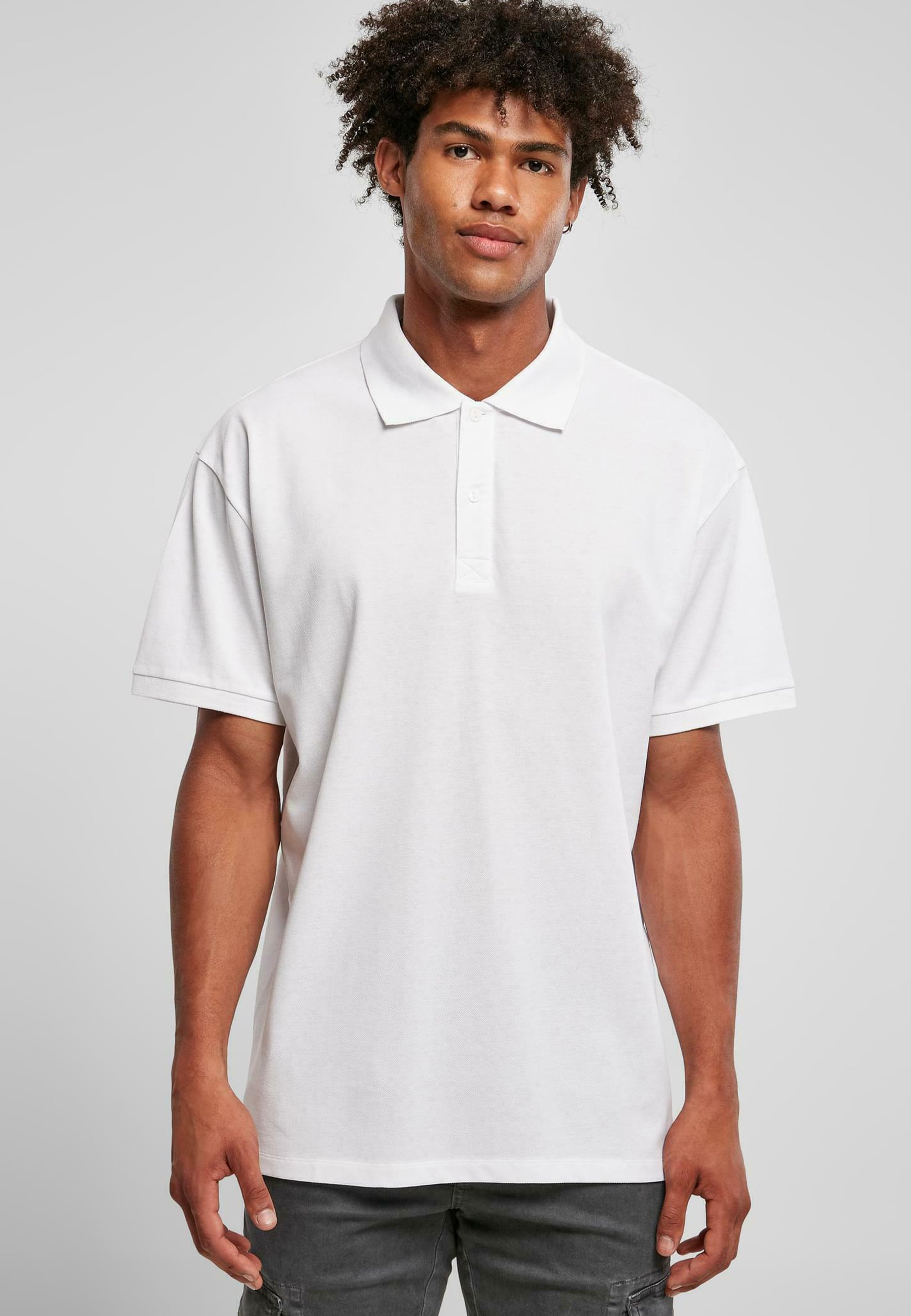 white oversized polo shirt