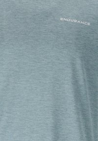 Vaaleansininen, lyhythihainen urheilupaita, joka on valmistettu teksturoidusta kankaasta. Paidassa on rintapuolella valkoinen "ENDURANCE"-logo.