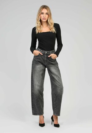 Jean boyfriend - gris degrade