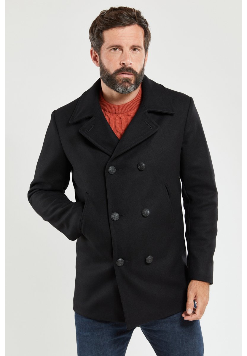 Caban Bicolore Fort Cigogne Pour Homme Armor Lux - Veste En Drap De Laine, Coupe Classique - Marque Française Depuis 1938