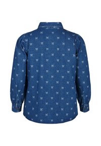 Zizzi Pogājama blūze - denim blue wh bow