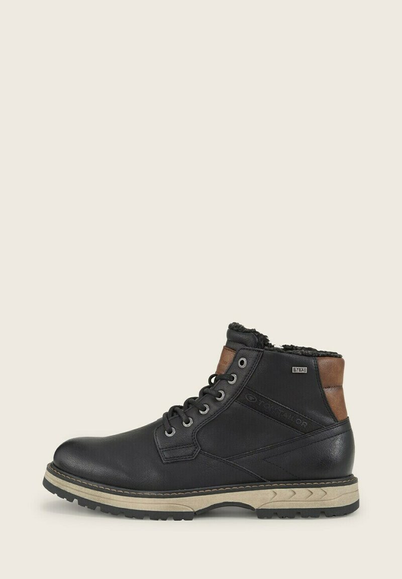 TOM TAILOR Členkové šnurovacie čižmy black/čierna