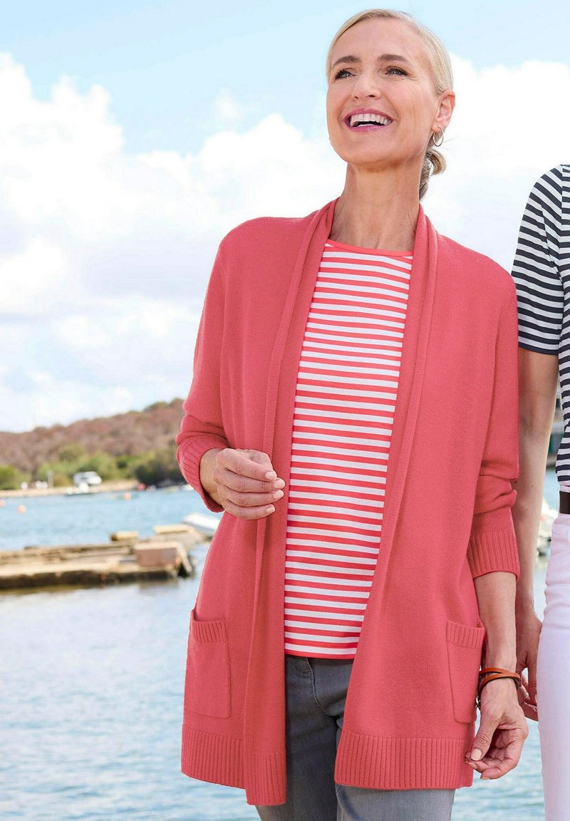 Gilet Léger 100% Lin Couleur Corail - Taille 44 - Style Basique Et Décontracté