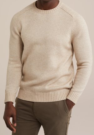 Stickad tröja - mottled beige