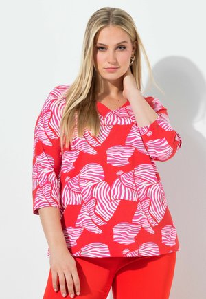 Ulla Popken SCHLEIFEN, CLASSIC, V-AUSSCHNITT, 3/4-ARM - T-shirt à manches longues - red