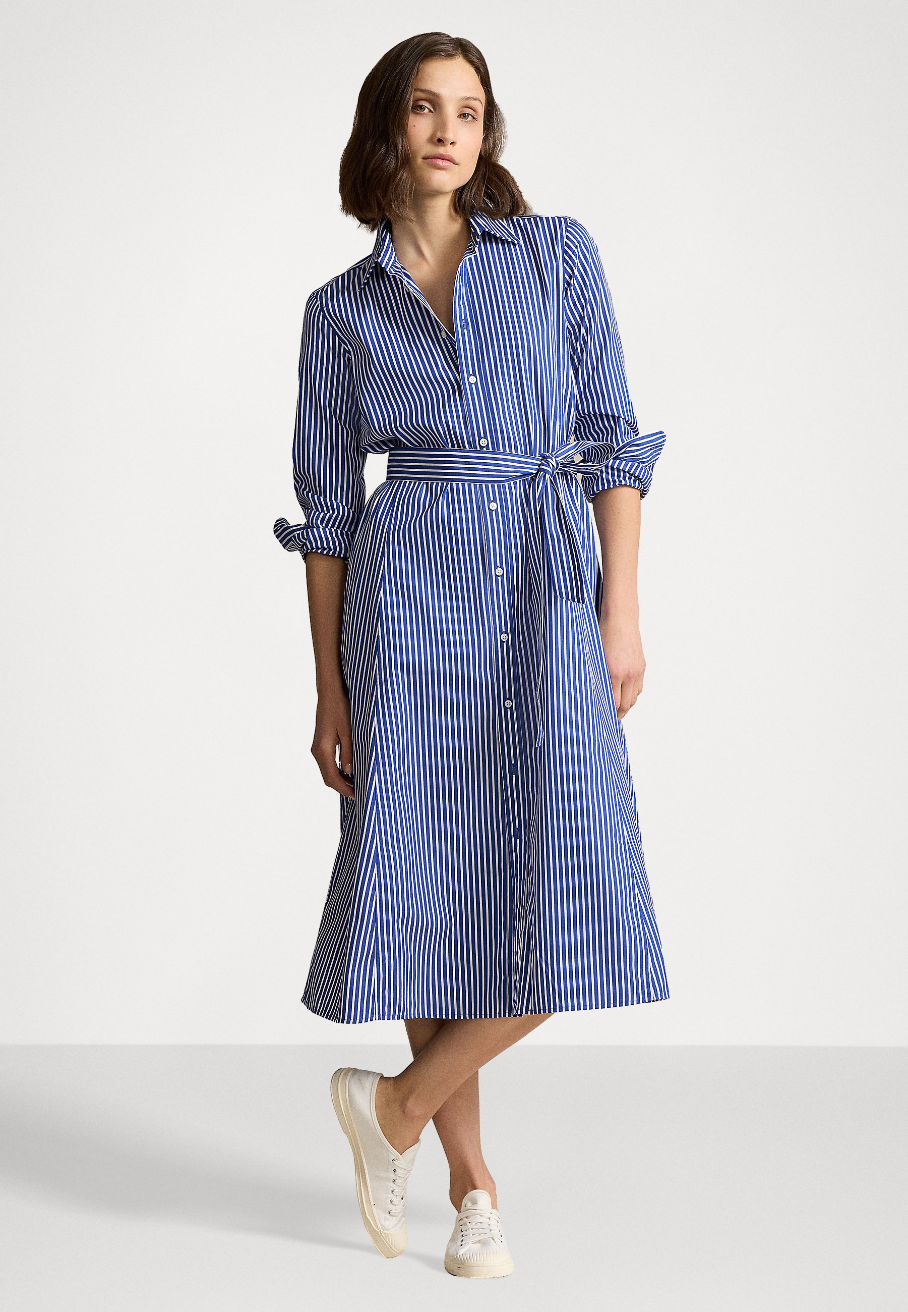 Polo Ralph Lauren BELTED STRIPED COTTON SHIRTDRESS - Shirt