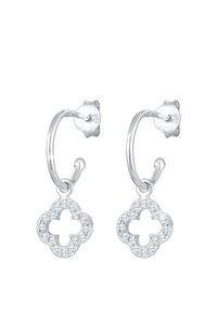 Elli HOOPS CLOVERLEAF - Ohrringe - silver-coloured