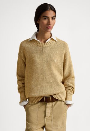 LOGO COTTON CREWNECK SWEATER - Pulover - tan heather