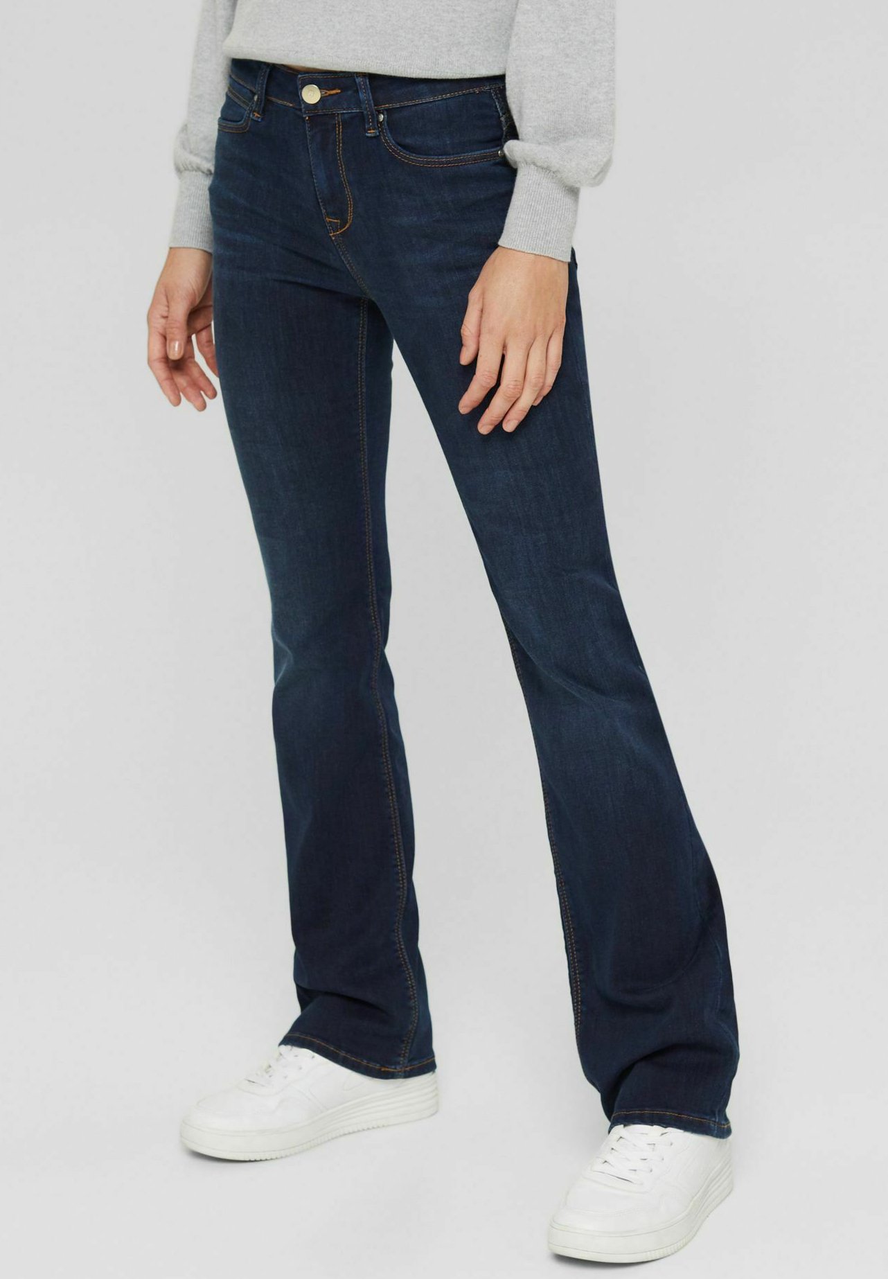 Esprit Collection Bootcut jeans - blue dark washed/donkerblauw - Zalando.nl