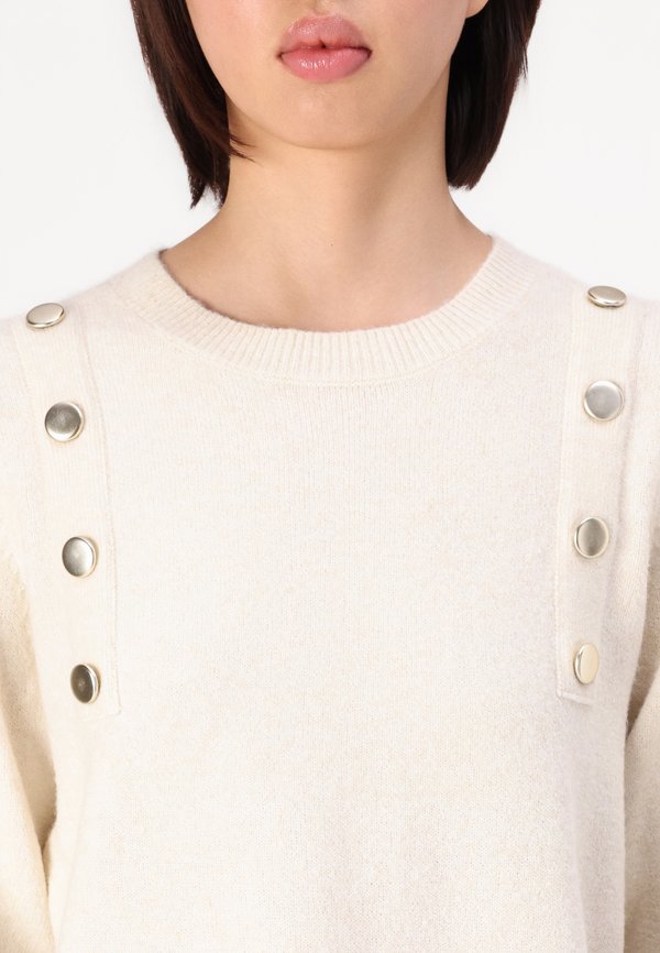 ONLJEANETT LIFE BUTTON O NECK - Jumper - birch3