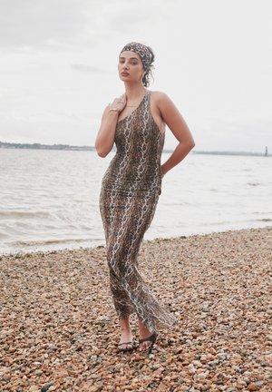 LEOPARD ASYMMETRIC DRESS - Cocktailkjole - multi-coloured