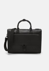 Zign - LEATHER UNISEX - Laptoptas - black Miniatuurafbeelding 1