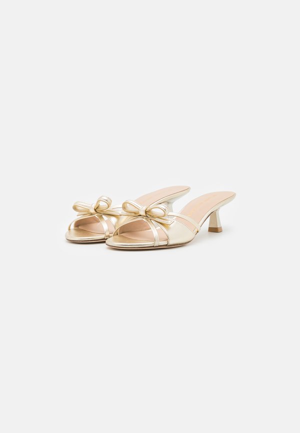 FELICITY BOW SLIDE - Heeled mules - platino2