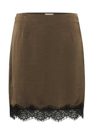 Kaffe Curve, KCJANIE SKIRT - Jupe crayon - seal brown black lace