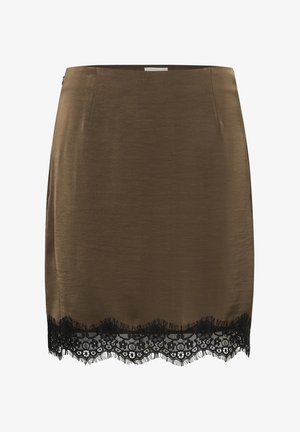Kaffe Curve, KCJANIE SKIRT - Jupe crayon - seal brown black lace