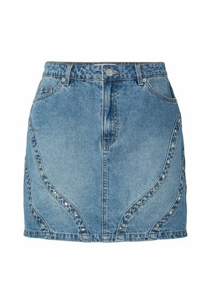 YAS, JEANSROCK YASCLIO HW MINI - Jupe trapèze - light blue denim