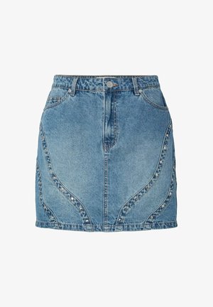 YAS, JEANSROCK YASCLIO HW MINI - Jupe trapèze - light blue denim