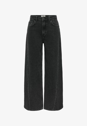 JDY, WIDE-FIT JEANS JDYCARINA HIGH WAIST WIDE LEG FIT JEANS - Pernera ancha - black denim
