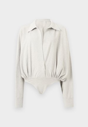 SUPER OVERSIZED BOYFRIEND SHIRT BODYSUIT - Body - light heather grey