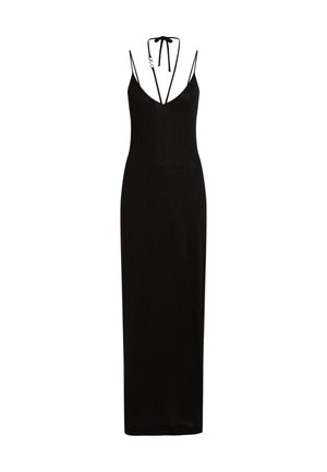 KARL LAGERFELD DNA SHINE SEMI-SHEER HALTER - Vestito lungo - black