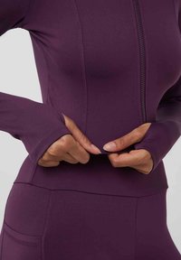 Terranova CROP - Felpa con zip - viola scuro