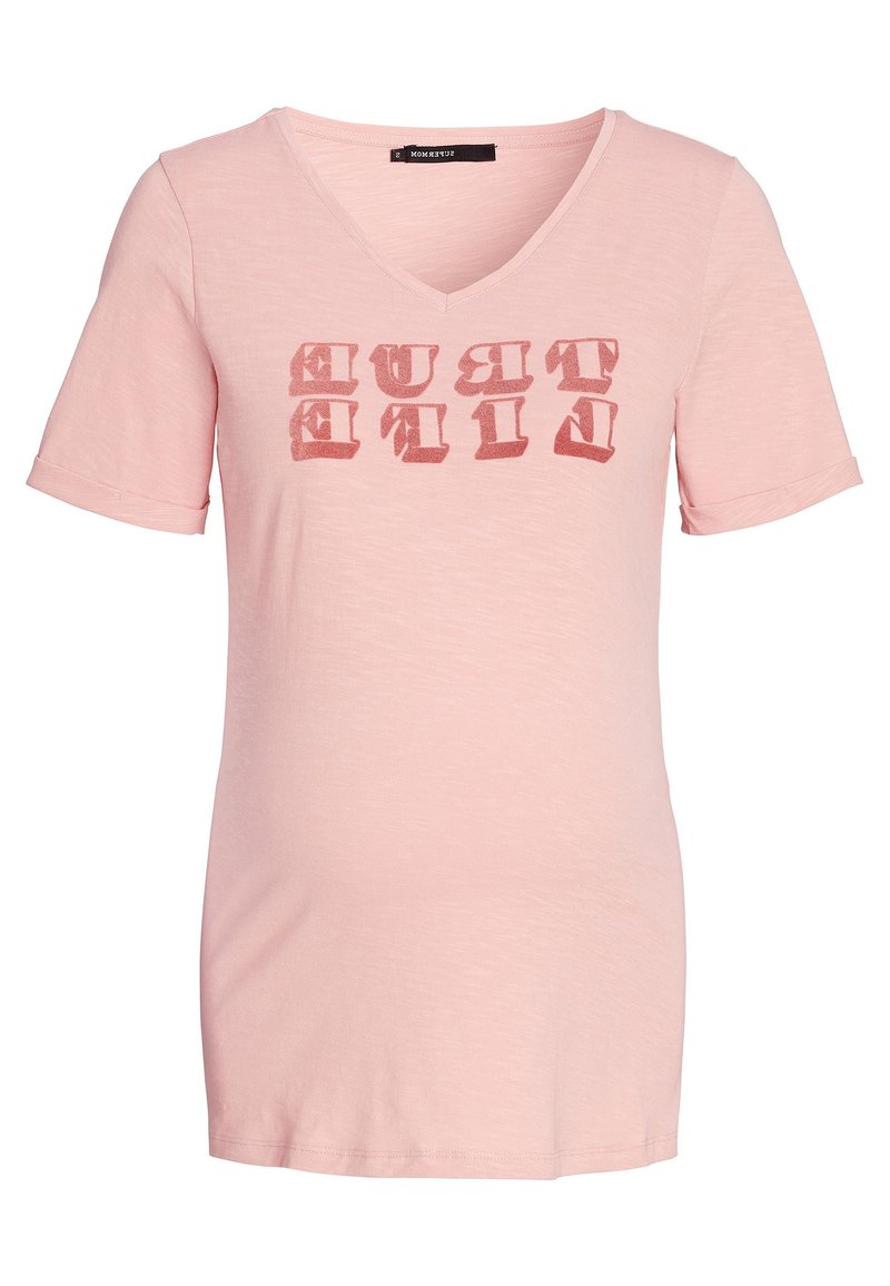 Supermom T-shirt print roze