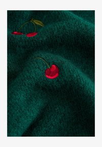 Selectat, green cherry embroidery
