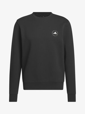 Crna dukserica od mješavine pamuka, s okruglim izrezom, dugim rukavima i malim grafičkim logotipom na lijevoj strani prsnog dijela.