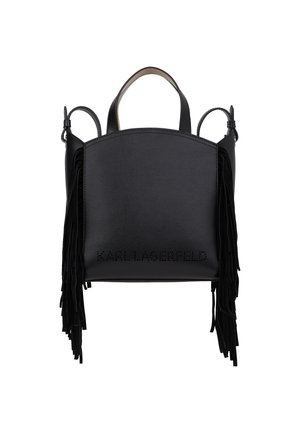 CIRCLE ZIP FRINGES - Kabelka - black-nickel