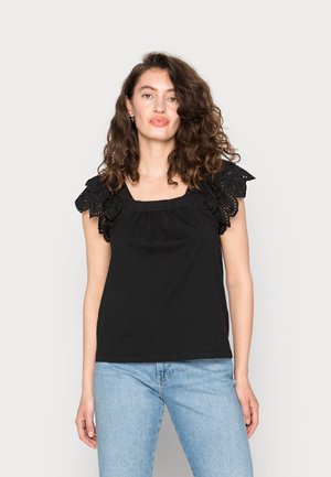 ANGLAI - T-shirt con stampa - black