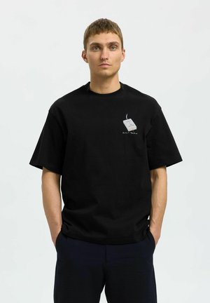 SLHRELAXKAI O NECK - Marškinėliai su spaudiniu - black