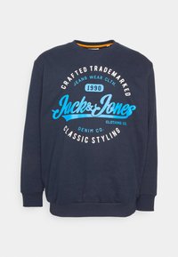 JACK & JONES Jjecharge Sudadera con Cuello Redondo Noos, Azul Marino