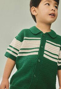 Next REGULAR FIT -  TEXTURED REVERE COLLAR SET - Šortky - green white