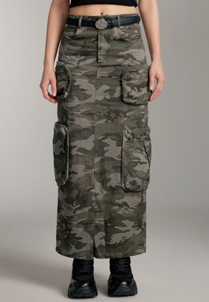 Falda acampanada - army green